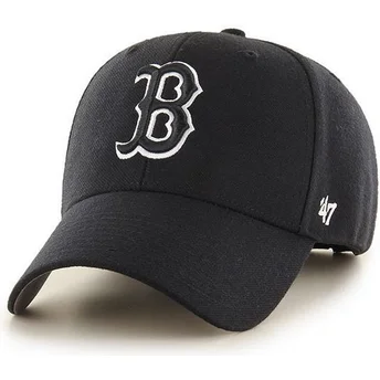 svart-bojd-snapback-keps-med-svart-boston-red-sox-logotyp-mlb-mvp-fran-47-brand