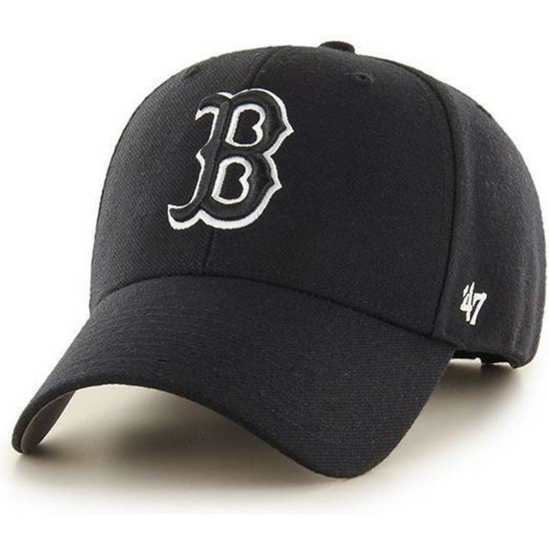 47-brand-curved-brim-schwarzweiss-logo-logo-boston-red-sox-mlb-mvp-snapback-cap-schwarz