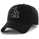 schwarze-snapback-kappe-mit-gebogenem-schirm-und-schwarz-weissem-los-angeles-dodgers-mlb-mvp-logo-von-47-brand