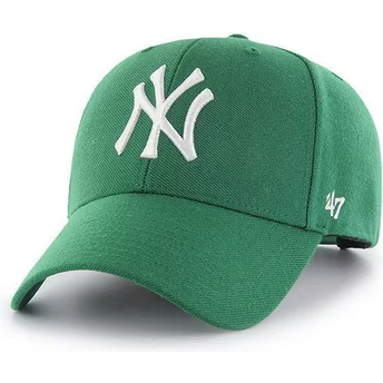 47 Brand Curved Brim New York Yankees MLB MVP Green Snapback Cap