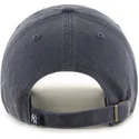 graue-denim-cap-mit-gebogenem-schirm-und-grauem-new-york-yankees-logo-mlb-clean-up-von-47-brand