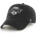 schwarze-curved-cap-mit-altem-los-angeles-kings-nhl-logo-von-47-brand-clean-up