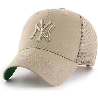 Sapkák ívelt bézs snapback New York Yankees MLB 47 Brand