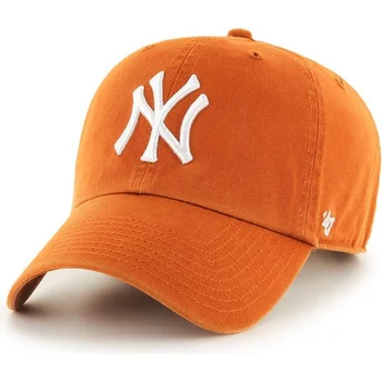 Böjd orange keps New York Yankees MLB Clean Up från 47 Brand