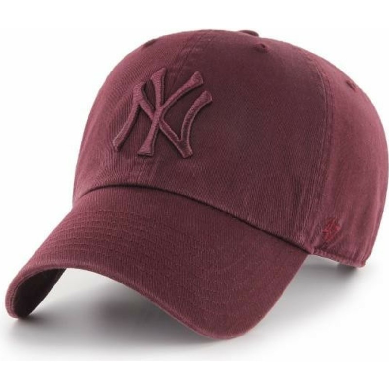 47-brand-curved-brim-braunes-logo-new-york-yankees-mlb-clean-up-cap-braun