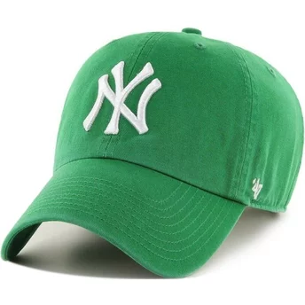 47 Brand Curved Brim New York Yankees MLB Clean Up Green Cap