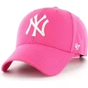 47-brand-curved-brim-new-york-yankees-mlb-mvp-magenta-snapback-cap-pink