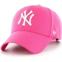 gebogene-magentarosa-snapback-kappe-new-york-yankees-mlb-mvp-von-47-brand