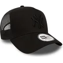 schwarze-trucker-cap-mit-schwarzem-logo-clean-a-frame-der-new-york-yankees-mlb-von-new-era
