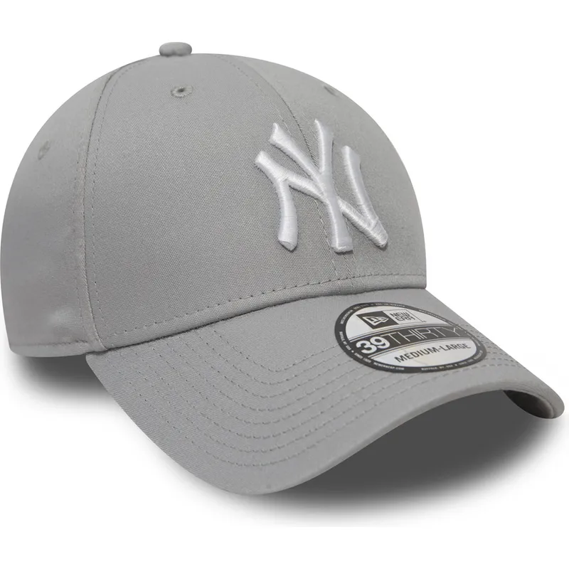 graue-gebogene-verstellbare-kappe-39thirty-classic-der-new-york-yankees-mlb-von-new-era