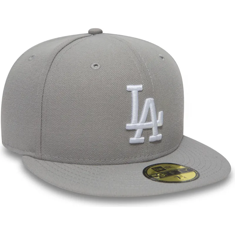 Gorra Plana Gris Ajustada Fifty Essential De Los Angeles Dodgers Mlb