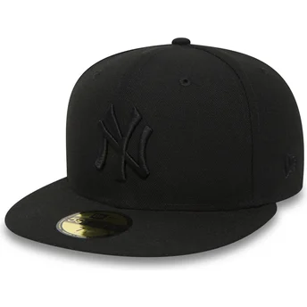 Καπέλο με ίσιο γείσο μαύρο προσαρμοσμένο 59FIFTY Black on Black των New York Yankees MLB της New Era