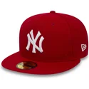 new-era-new-york-yankees-mlb-59fifty-essential-rote-flache-angepasste-kappe