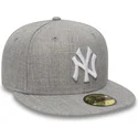 graue-anliegende-59fifty-essential-flat-cap-der-new-york-yankees-mlb-von-new-era