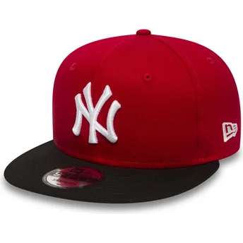sapkak-lapos-piros-snapback-ajustable-9fifty-cotton-block-new-york-yankees-mlb-new-era