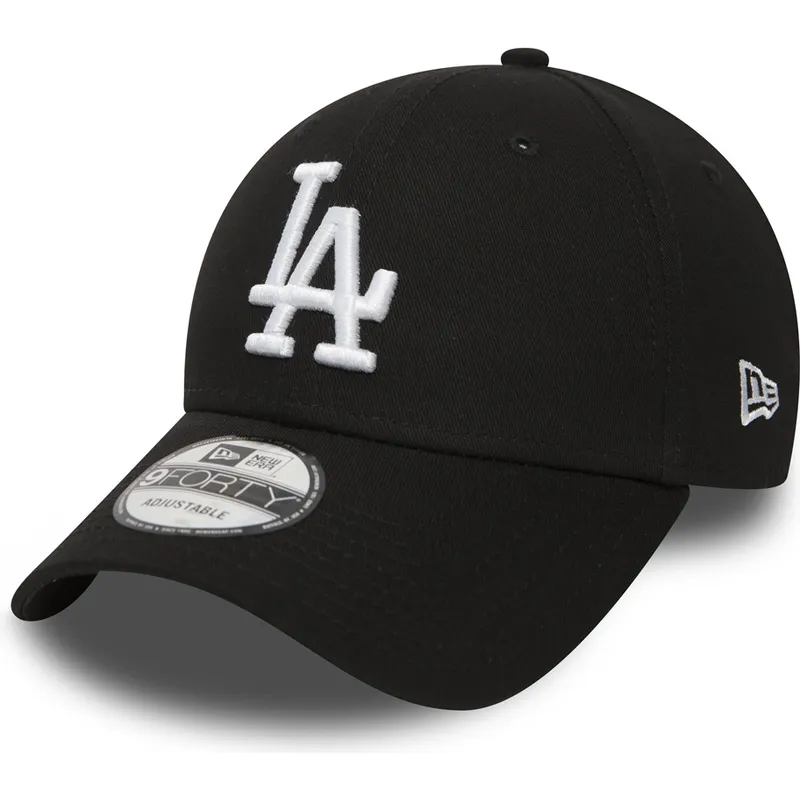 schwarze-verstellbare-curved-cap-9forty-essential-der-los-angeles-dodgers-mlb-von-new-era