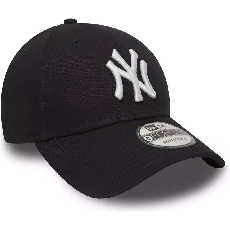 new-era-curved-brim-9forty-essential-new-york-yankees-mlb-adjustable-cap-marineblau