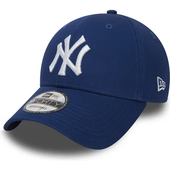 New York Yankees MLB 9FORTY Essential justerbar blå böjd keps från New Era