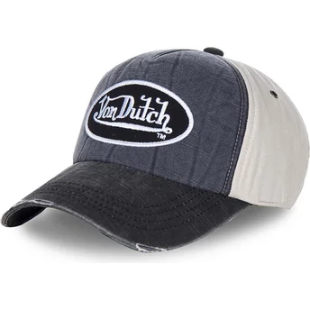 Böjd justerbar marinblå och vit keps JACK7 från Von Dutch