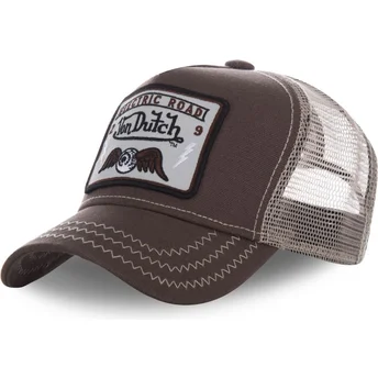 Sapkák ívelt barna snapback SQUARE2B Von Dutch