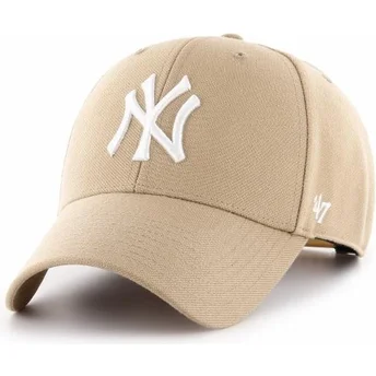 Beige böjd keps snapback New York Yankees MLB MVP av 47 Brand