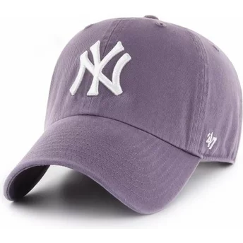 47 Brand Curved Brim New York Yankees MLB Clean Up Cap violett