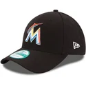 new-era-curved-brim-9forty-the-league-miami-marlins-mlb-black-adjustable-cap