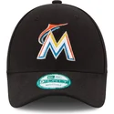 new-era-curved-brim-9forty-the-league-miami-marlins-mlb-black-adjustable-cap