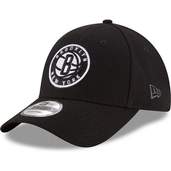 New Era Curved Brim 9FORTY The League Brooklyn Nets NBA Black Adjustable Cap