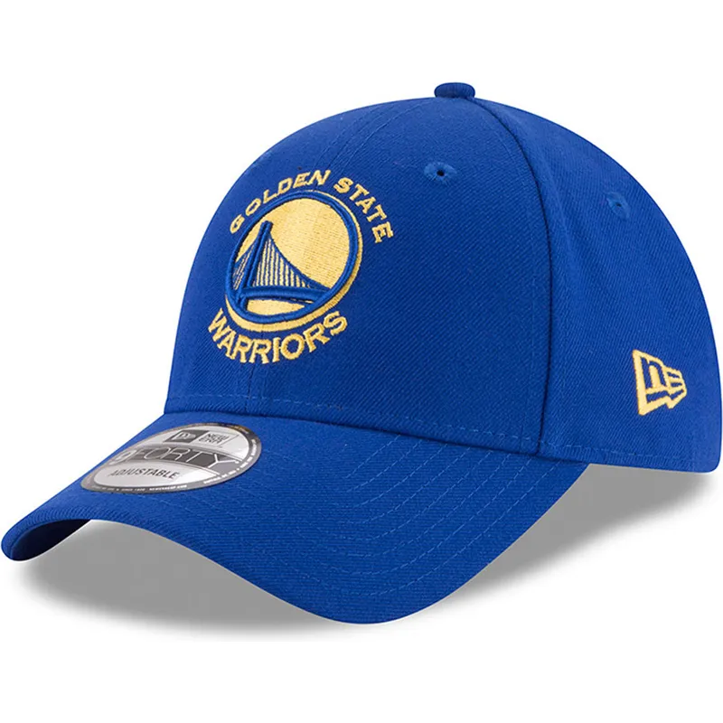 blaue-verstellbare-gebogene-kappe-9forty-the-league-der-golden-state-warriors-nba-von-new-era