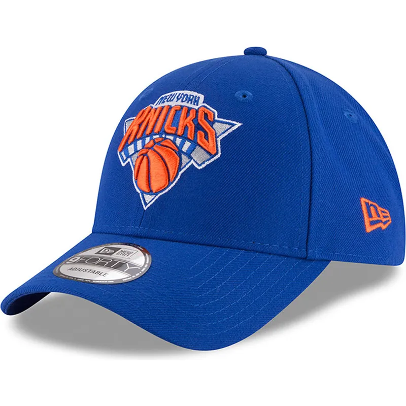 blaue-verstellbare-curved-cap-9forty-the-league-der-new-york-knicks-nba-von-new-era