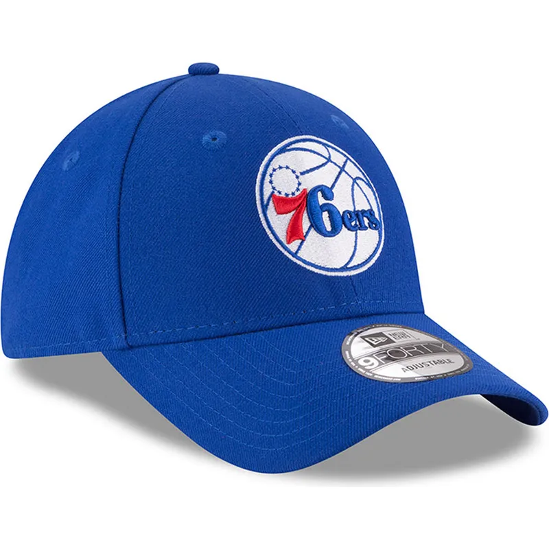 blaue-verstellbare-curved-cap-9forty-the-league-der-philadelphia-76ers-nba-von-new-era