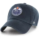 edmonton-oilers-nhl-clean-up-marineblaue-kappe-mit-gebogenem-schirm-von-47-brand