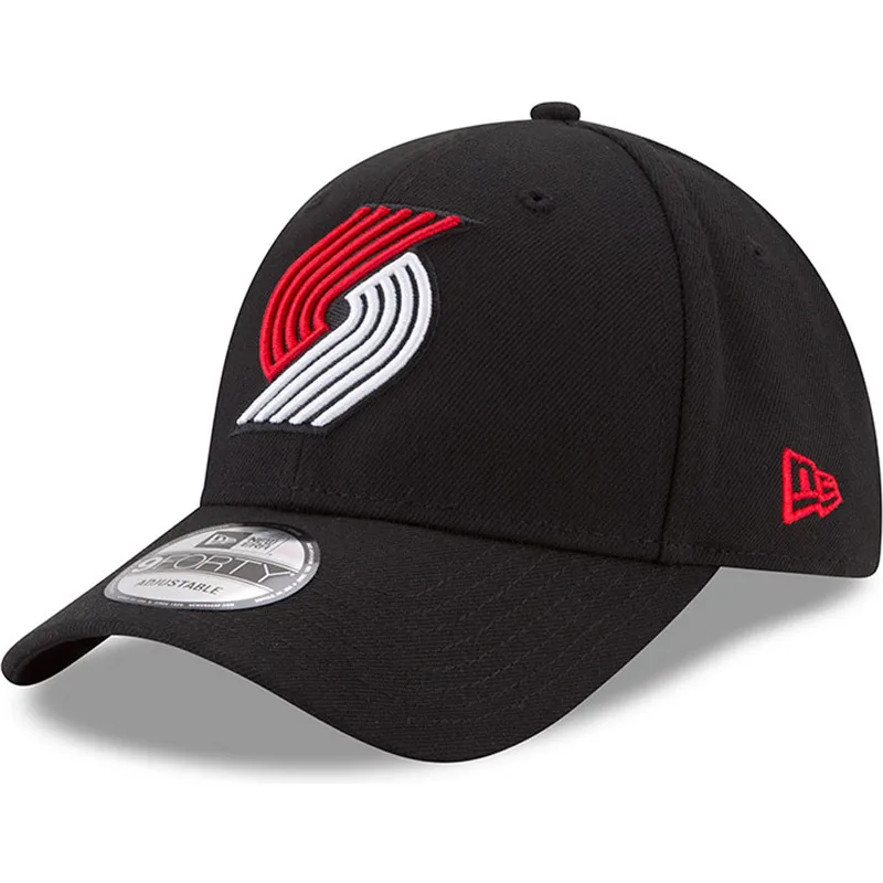 schwarze-verstellbare-curved-cap-9forty-the-league-der-portland-trail-blazers-nba-von-new-era