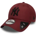 new-era-new-york-yankees-mlb-9forty-ripstop-verstellbare-burgunderfarbene-kappe-mit-schwarzem-logo