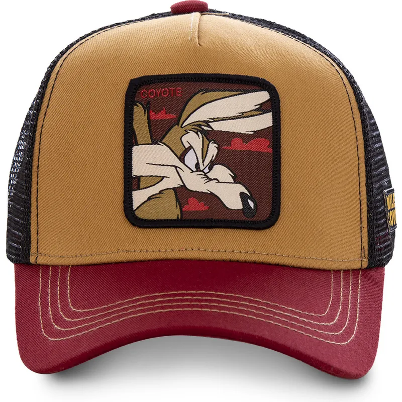 trucker-cap-braun-schwarz-und-rot-coyote-coy2-looney-tunes-von-capslab