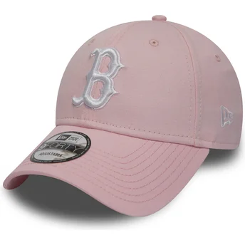 new-era-curved-brim-9forty-essential-de-boston-red-sox-mlb-pink-adjustable-cap