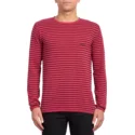 volcom-burgundy-harweird-stripe-ii-sweatshirt-rot