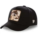 capslab-looney-tunes-taz5-tasmanischer-teufel-schwarze-snapback-kappe-mit-gebogenem-schirm