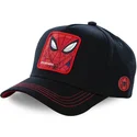 schwarze-snapback-cap-mit-gebogenem-schirm-spider-man-spi3-marvel-comics-von-capslab