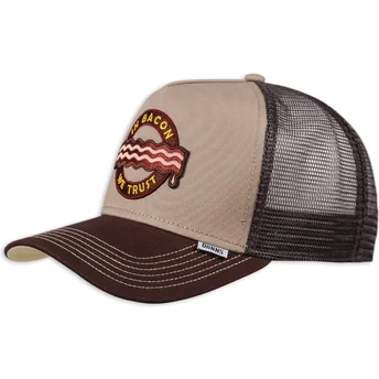 Sapkák ívelt barna snapback Food Bacon Djinns