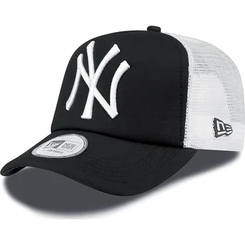 schwarze-clean-a-frame-trucker-cap-der-new-york-yankees-mlb-von-new-era