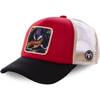 venom-ven4m-marvel-comics-capslab-rote-weisse-und-schwarze-trucker-kappe