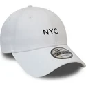 9forty-seasonal-nyc-weisse-verstellbare-kappe-mit-gebogenem-schirm-von-new-era