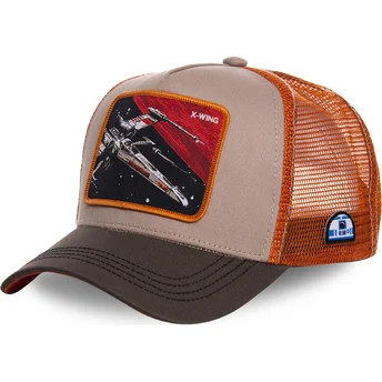 capslab-x-wing-starfighter-ltd5-star-wars-trucker-cap-grau-und-orange