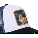 weisse-blaue-und-schwarze-trucker-kappe-eevee-evo3-pokemon-von-capslab