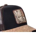 schwarze-und-braune-trucker-kappe-mit-korkschirm-groot-gro4-marvel-comics-von-capslab