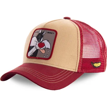 capslab-looney-tunes-silvestre-loomin2-orange-rote-trucker-kappe