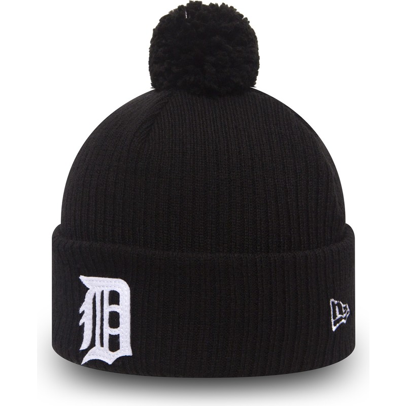 new-era-cuff-knit-lightweight-felt-bobble-detroit-tigers-mlb-black-beanie-with-pompom