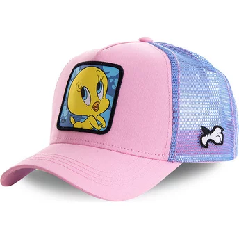 Capslab Tweety TWE1 Looney Tunes Pink and Blue Trucker Hat